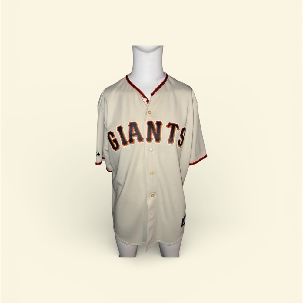 MLB Cream Giants Baseball Jersey with Orange Trim